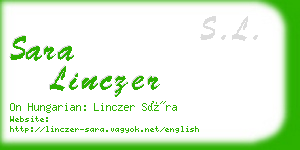 sara linczer business card